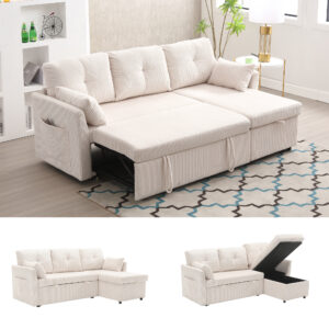 Sectional Sleeper Sofa with Pull Out Bed