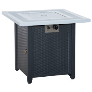 71 x 71cm 40000 BTU Gas Firepit Table - Black/Grey