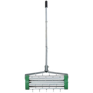 Garden Rolling Lawn Aerator Heavy Duty Steel Grass Roller w/ Adjustable Handle