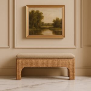 Artisan Furniture Solid Wood Rattan Harmony, Cream and Beige