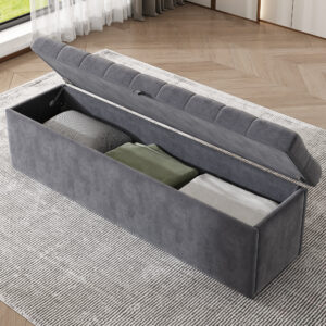 Velvet upholstered bench, upholstered bench seat, bed stool